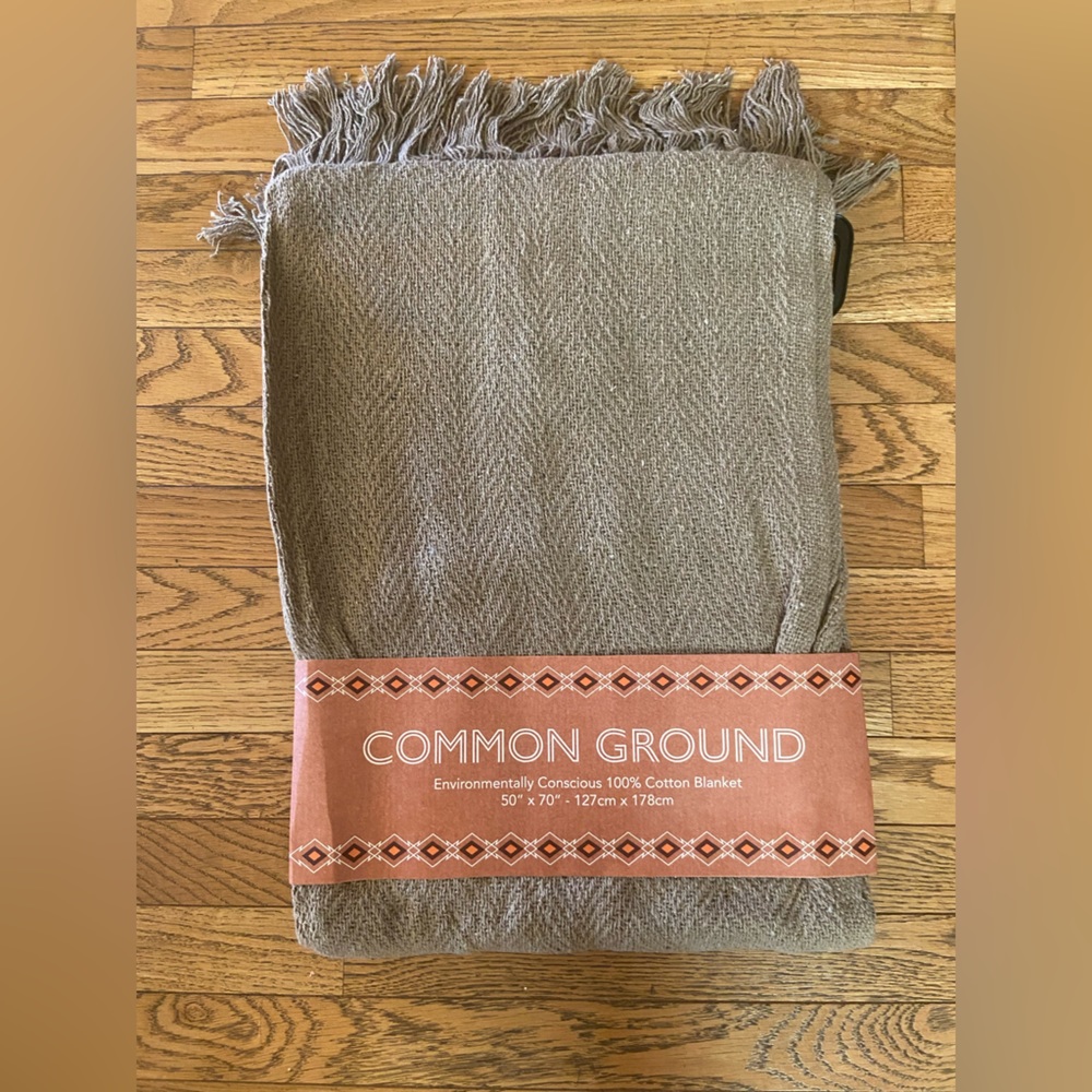 Arkwright Common Ground Cotton Blankets Herringbone Throw Blanket